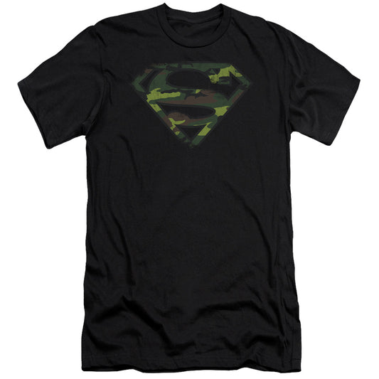 Superman - Distressed Camo Shield-premuim Canvas Adult Slim Fit 30/1 - Black