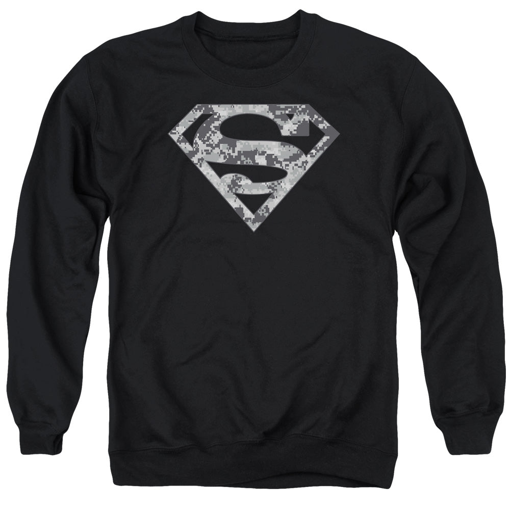 Superman - Urban Camo Shield - Adult Crewneck Sweatshirt - Black