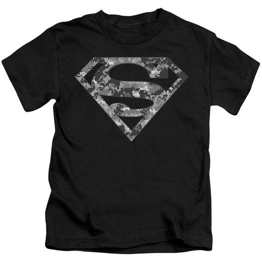 SUPERMAN URBAN CAMO SHIELD - S/S JUVENILE 18/1 - BLACK - T-Shirt