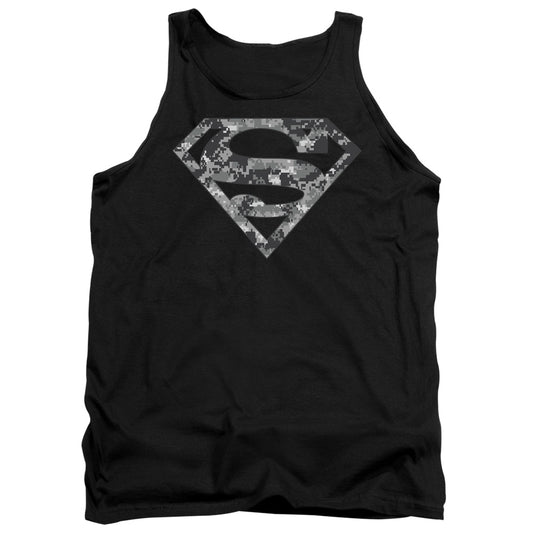 Superman - Urban Camo Shield - Adult Tank - Black