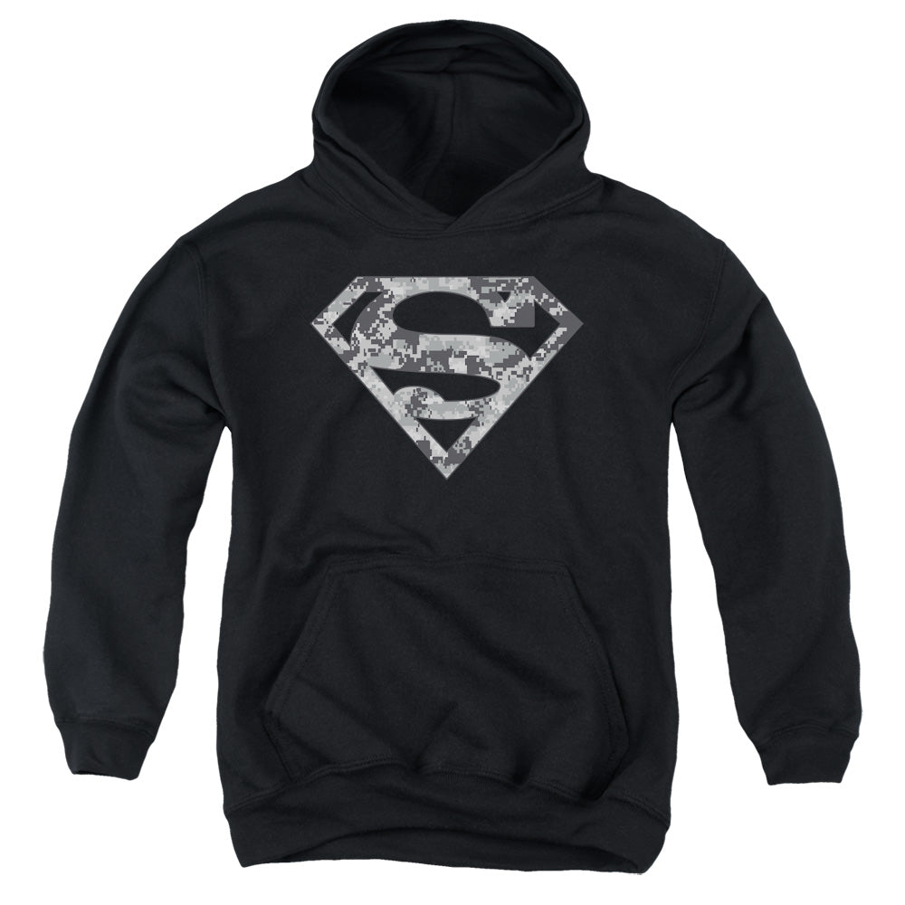 Superman - Urban Camo Shield - Youth Pull-over Hoodie - Black