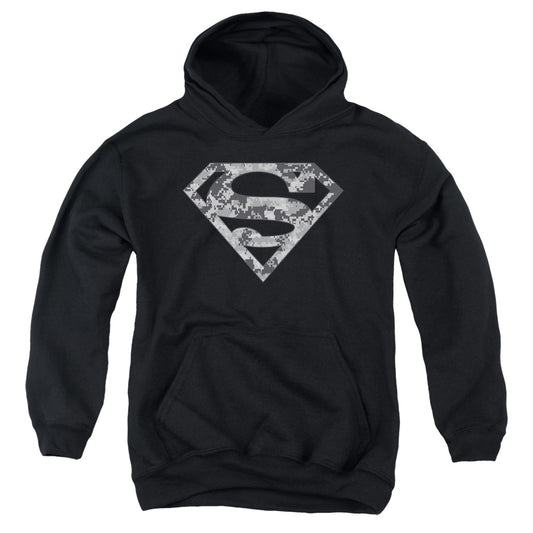 Superman - Urban Camo Shield - Youth Pull-over Hoodie - Black