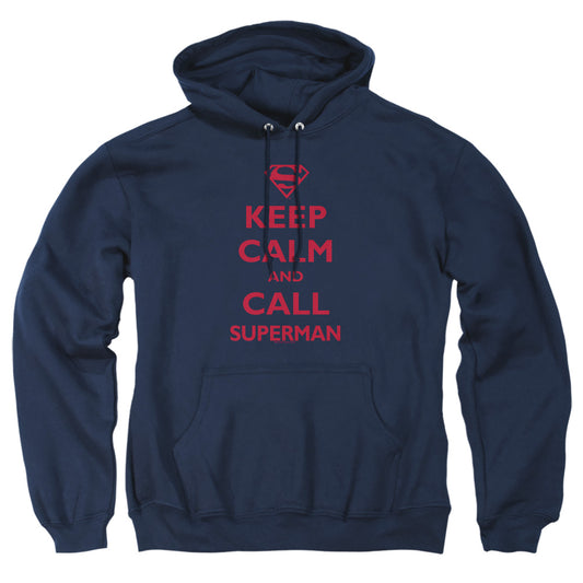 Superman - Call Superman - Adult Pull-over Hoodie - Navy