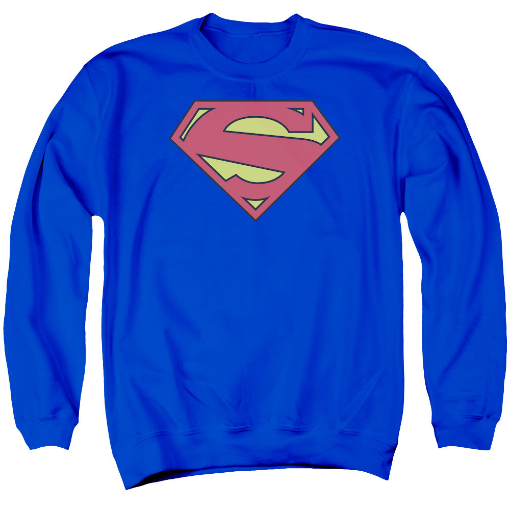 Superman - New 52 Shield - Adult Crewneck Sweatshirt - Royal Blue