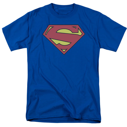 Superman - New 52 Shield - Short Sleeve Adult 18/1 - Royal Blue T-shirt