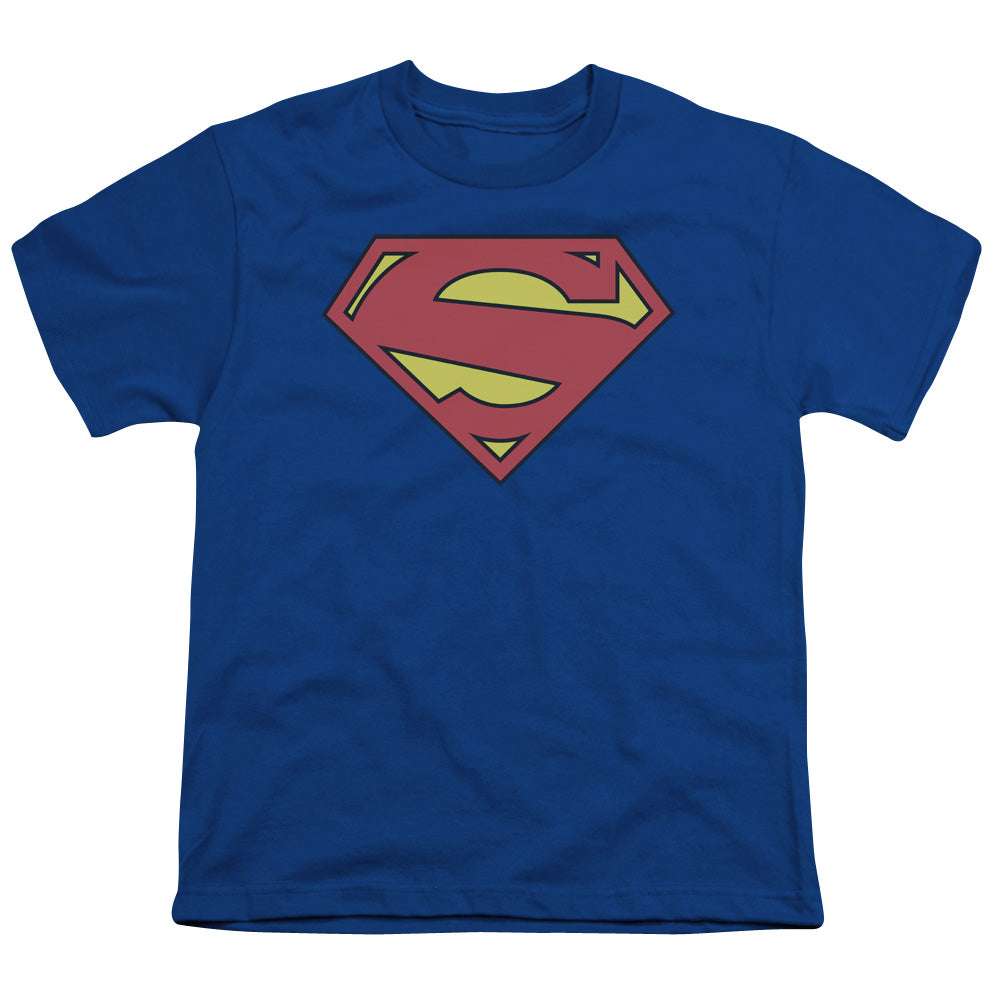 Superman - New 52 Shield - Short Sleeve Youth 18/1 - Royal Blue T-shirt