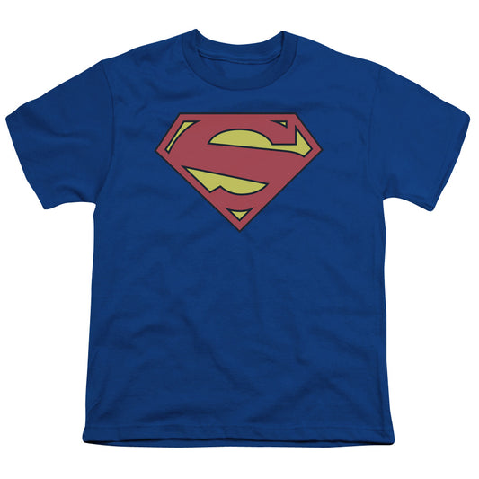 Superman - New 52 Shield - Short Sleeve Youth 18/1 - Royal Blue T-shirt