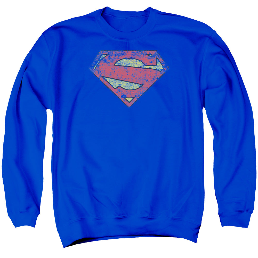 Superman - New 52 Shield - Adult Crewneck Sweatshirt - Royal Blue