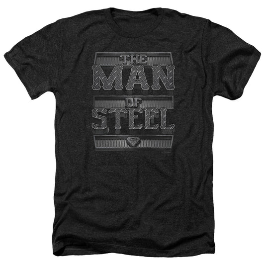 Superman - Steel Text - Adult Heather-black