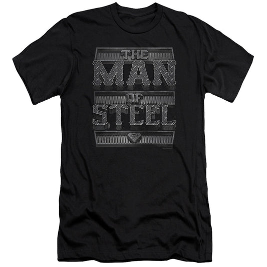 Superman - Steel Text-premuim Canvas Adult Slim Fit 30/1 - Black
