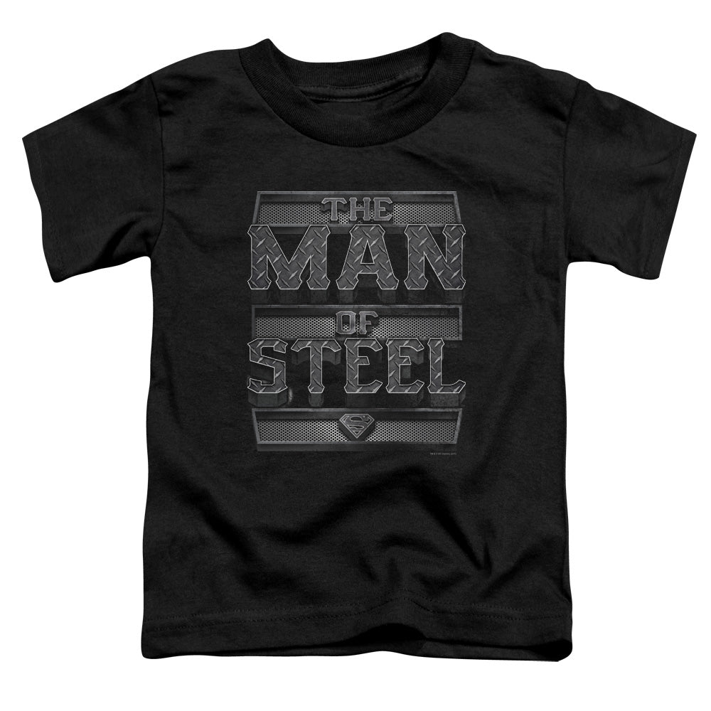 Superman - Steel Text - Short Sleeve Toddler Tee - Black T-shirt