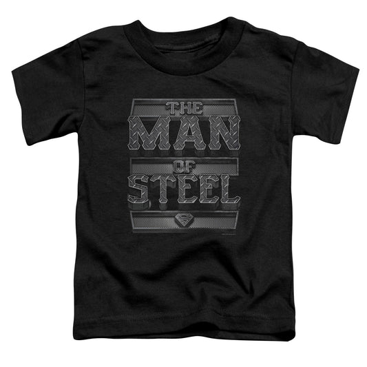 Superman - Steel Text - Short Sleeve Toddler Tee - Black T-shirt