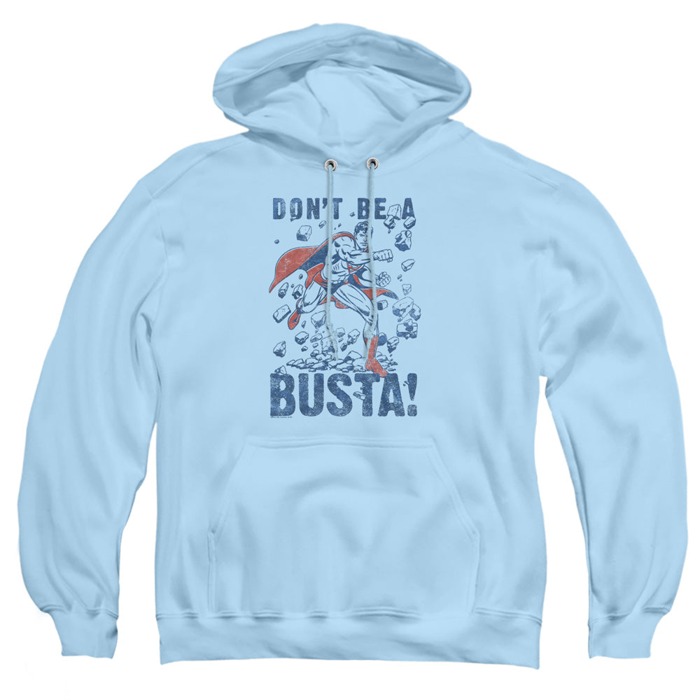 Superman - Busta - Adult Pull-over Hoodie - Light Blue