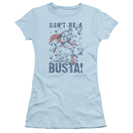 Superman - Busta - Short Sleeve Junior Sheer - Light Blue T-shirt