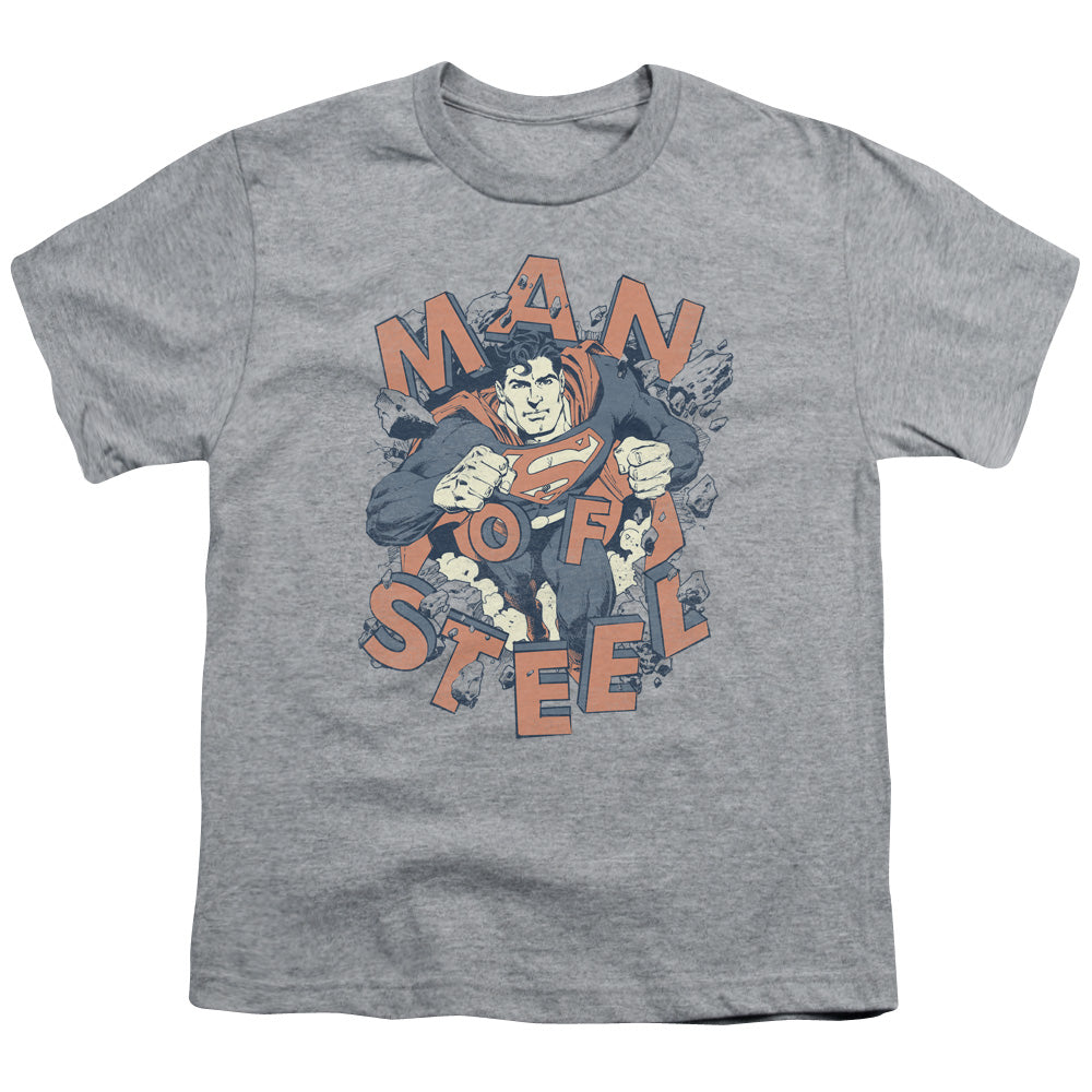 Superman - Coming Through - Short Sleeve Youth 18/1 - Athletic Heather T-shirt