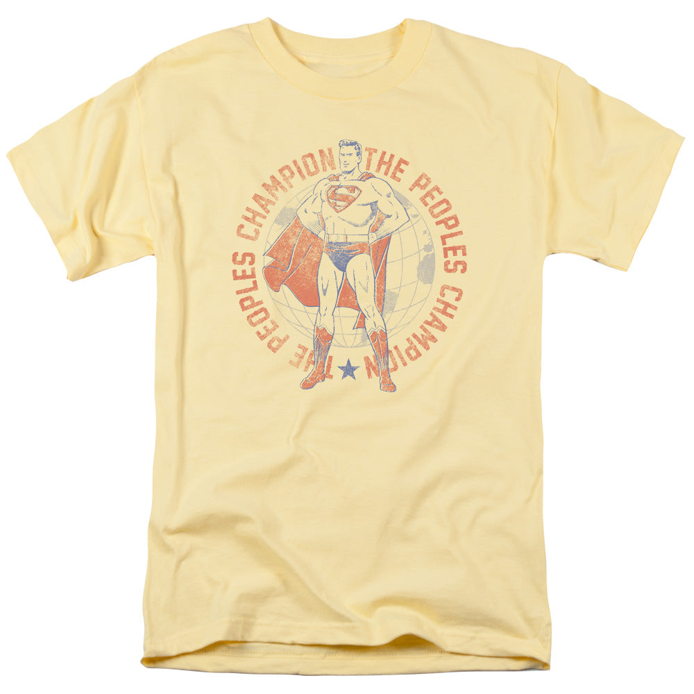 Superman - Peoples Champion - Short Sleeve Adult 18/1 - Banana T-shirt