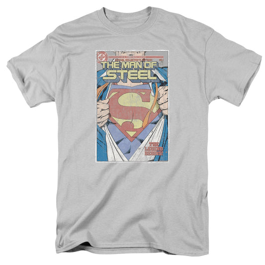 Superman - Mos Cover - Short Sleeve Adult 18/1 - Silver T-shirt