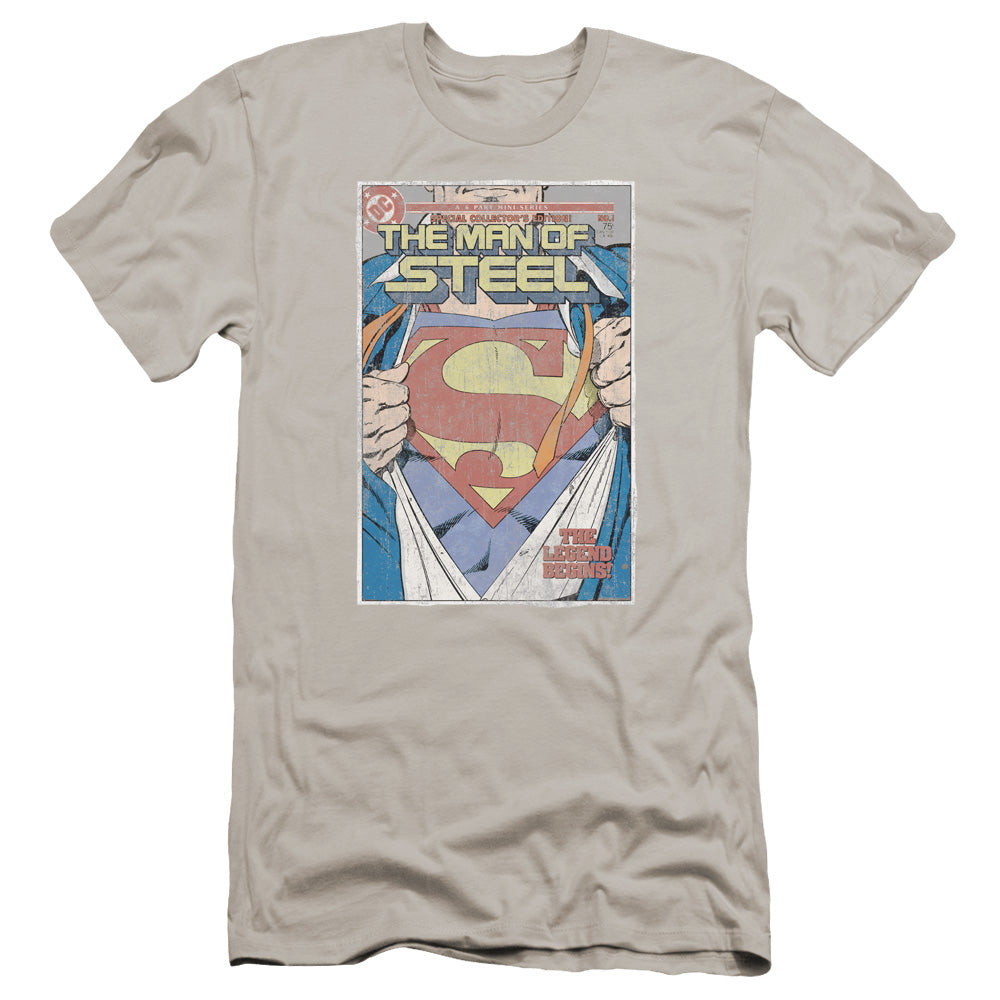 Superman - Mos Cover-premuim Canvas Adult Slim Fit 30/1 - Silver