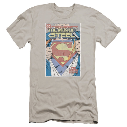 Superman - Mos Cover-premuim Canvas Adult Slim Fit 30/1 - Silver