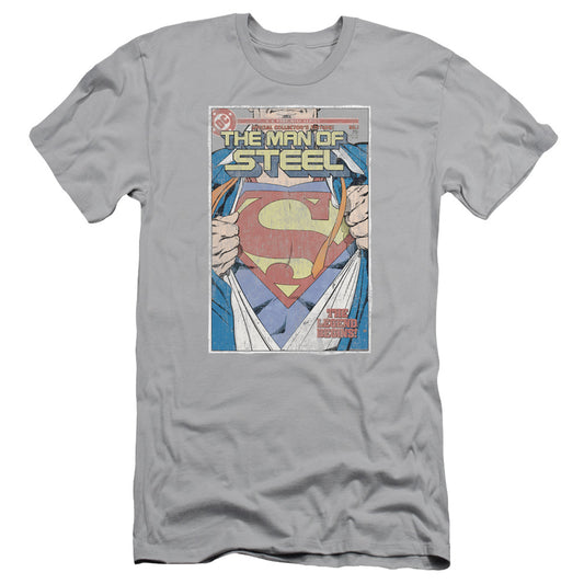 SUPERMAN MOS COVER - S/S ADULT 30/1 - SILVER T-Shirt