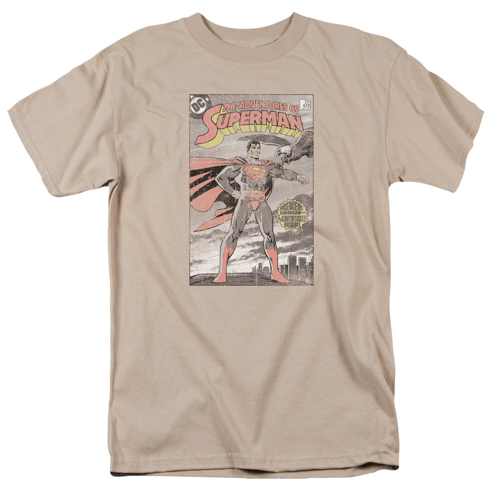 Superman - Taos Cover - Short Sleeve Adult 18/1 - Sand T-shirt