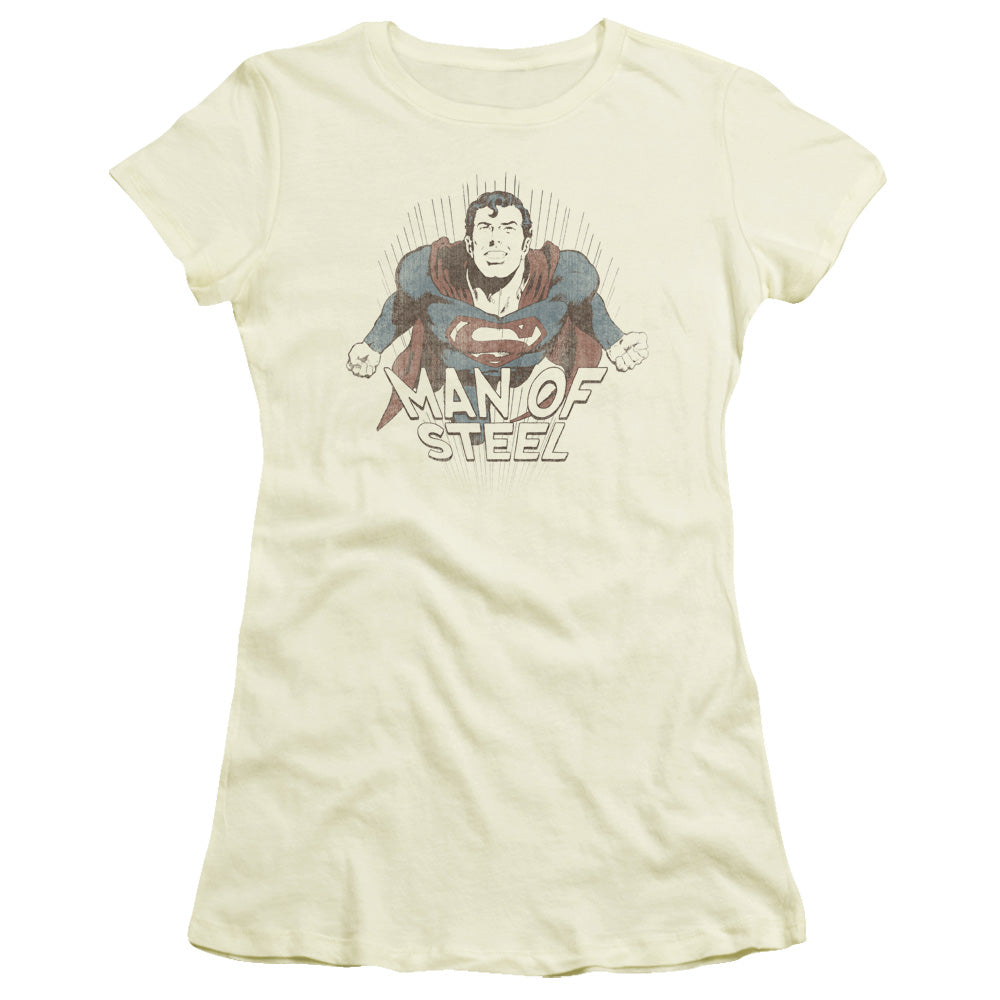 Superman - Fly Away - Short Sleeve Junior Sheer - Cream T-shirt