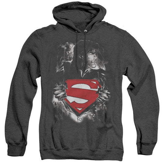 Superman Darkest Hour - Adult Heather Hoodie - Black