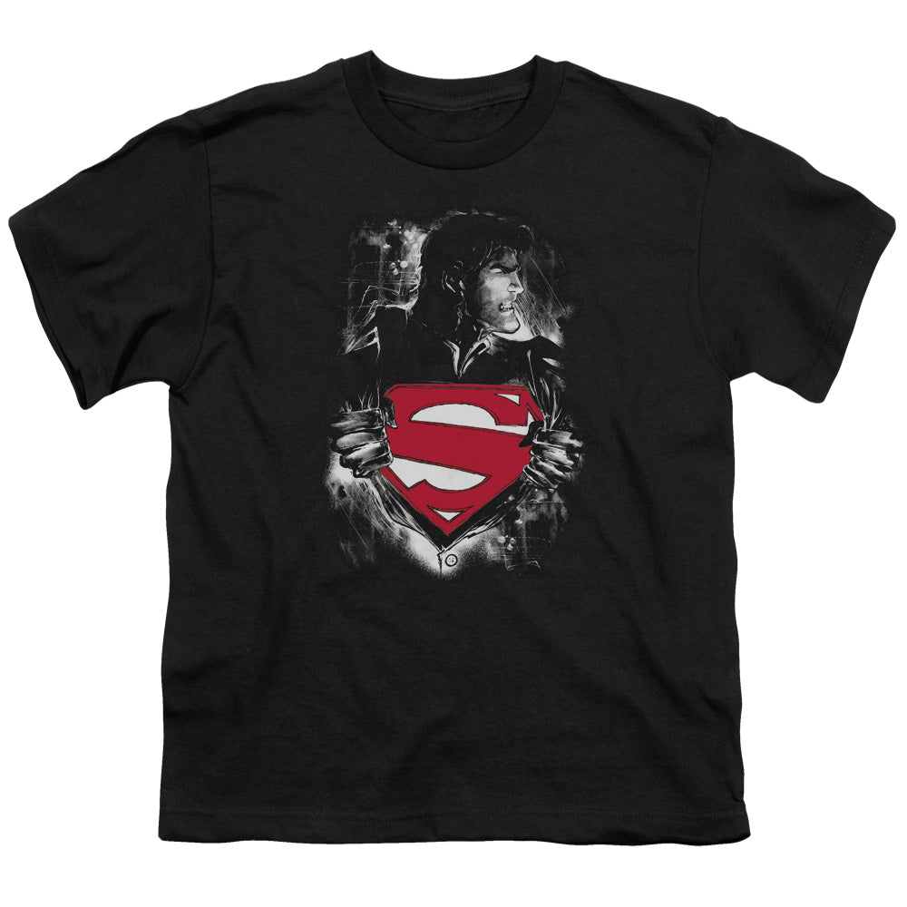 Superman - Darkest Hour - Short Sleeve Youth 18/1 - Black T-shirt