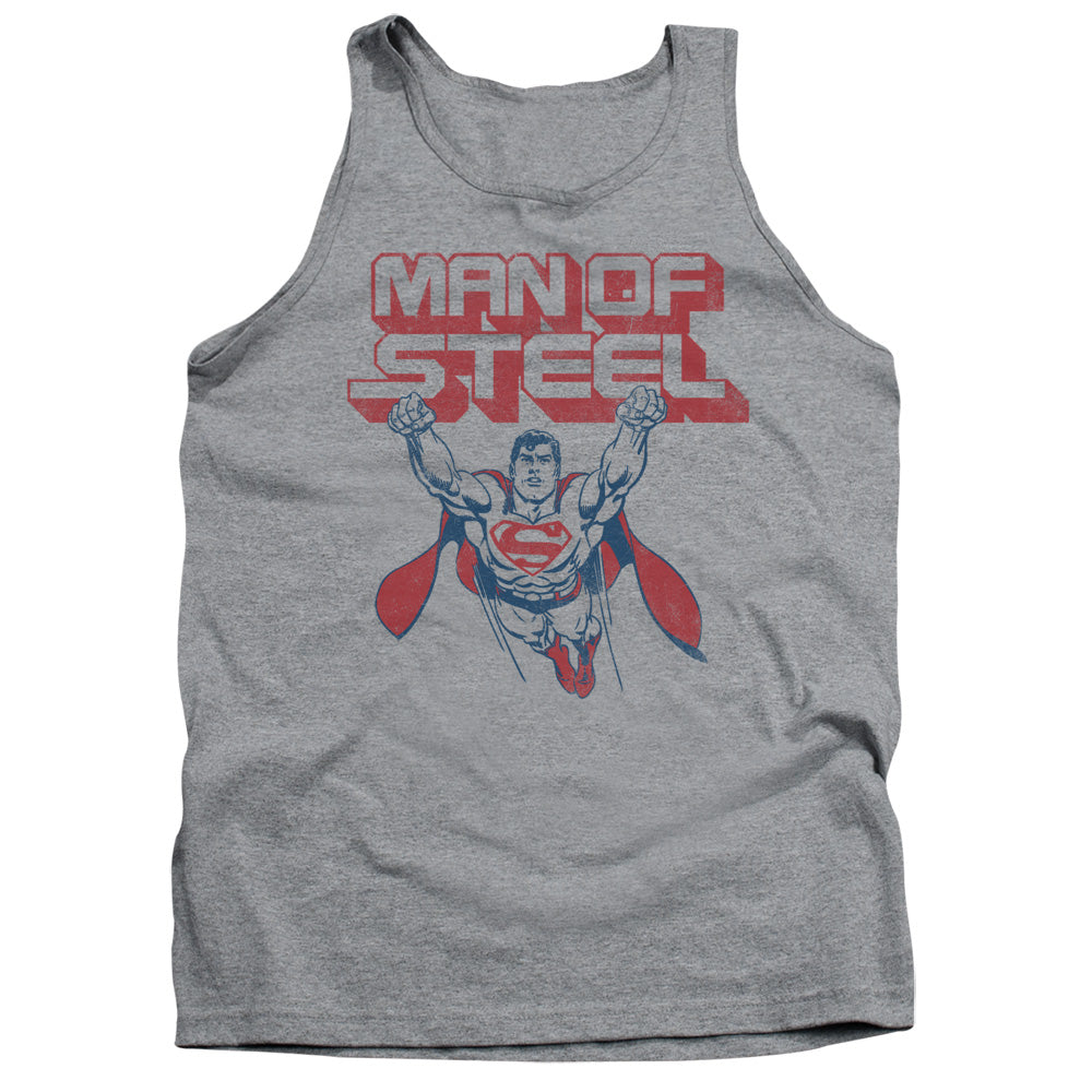 Superman - Steel Retro - Adult Tank - Athletic Heather