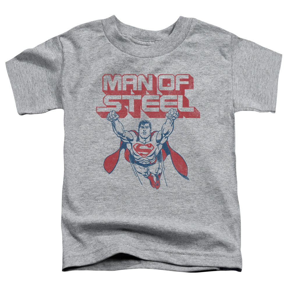 Superman - Steel Retro - Short Sleeve Toddler Tee - Athletic Heather T-shirt