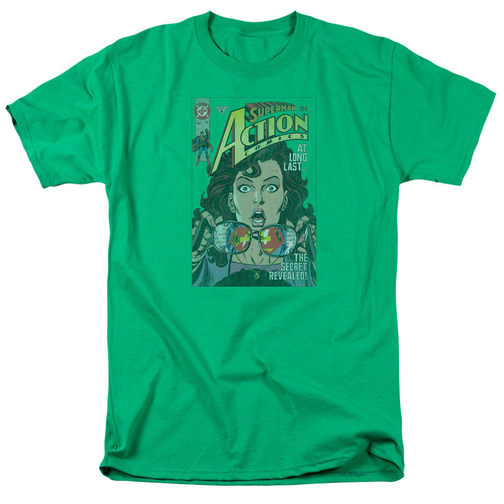 Superman - Secret Revealved - Short Sleeve Adult 18/1 - Kelly Green T-shirt