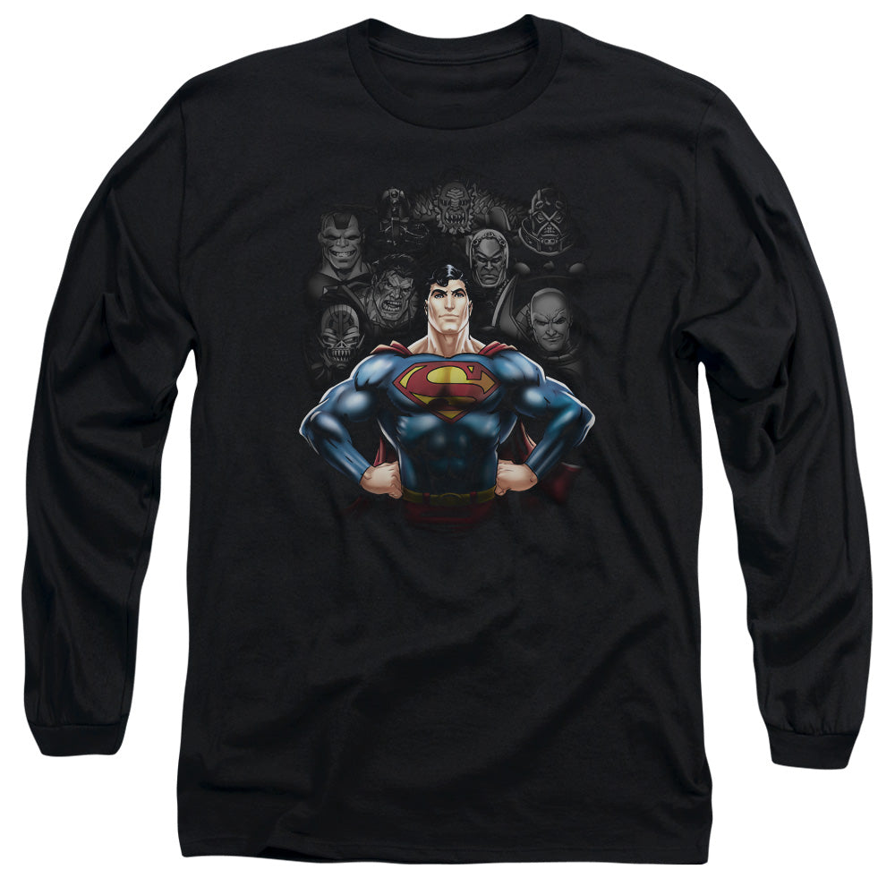 Superman - Villains - Long Sleeve Adult 18/1 - Black T-shirt