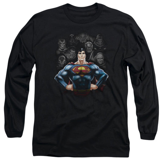 Superman - Villains - Long Sleeve Adult 18/1 - Black T-shirt