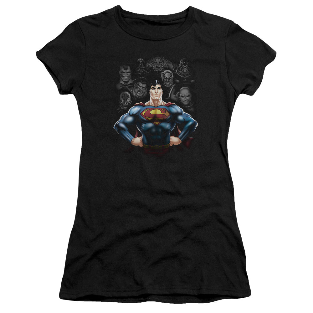 Superman - Villains - Short Sleeve Junior Sheer - Black T-shirt
