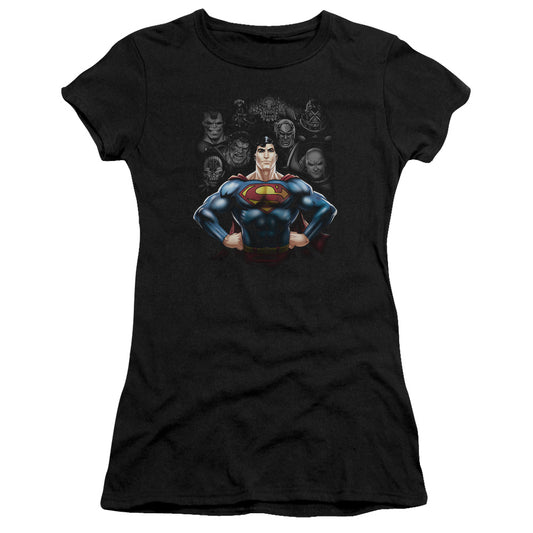 Superman - Villains - Short Sleeve Junior Sheer - Black T-shirt