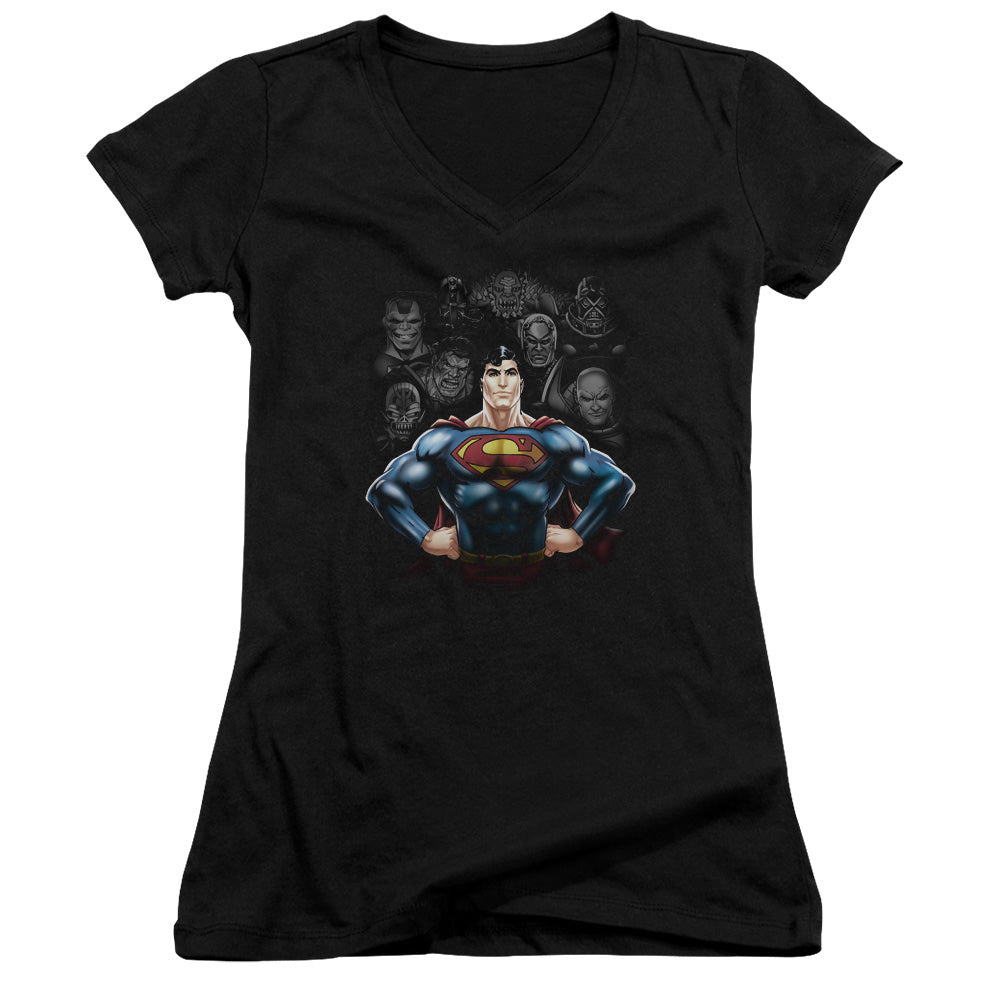 Superman Villains - Junior V-neck - Black