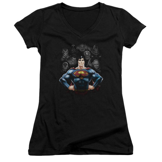 Superman Villains - Junior V-neck - Black