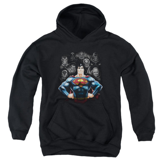 Superman Villains-youth Pull-over Hoodie - Black