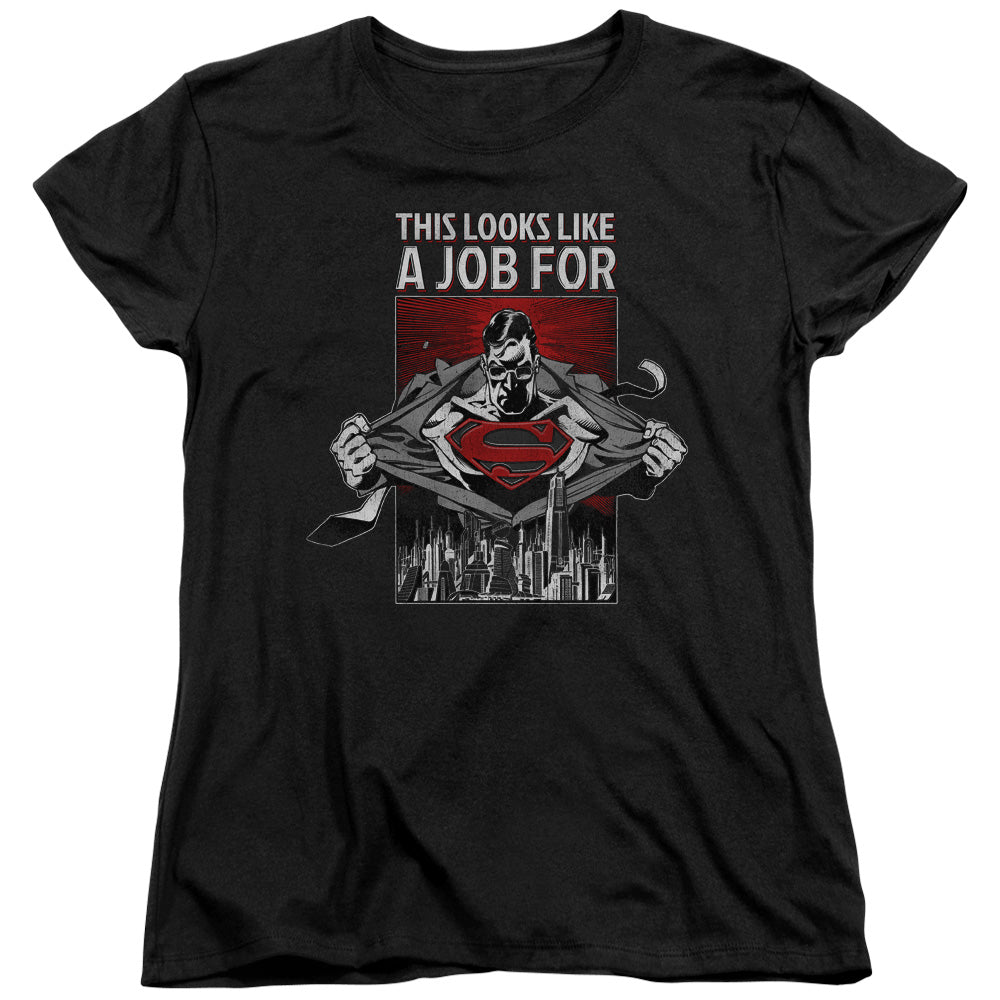 Superman - Watchful Eye - Short Sleeve Womens Tee - Black T-shirt