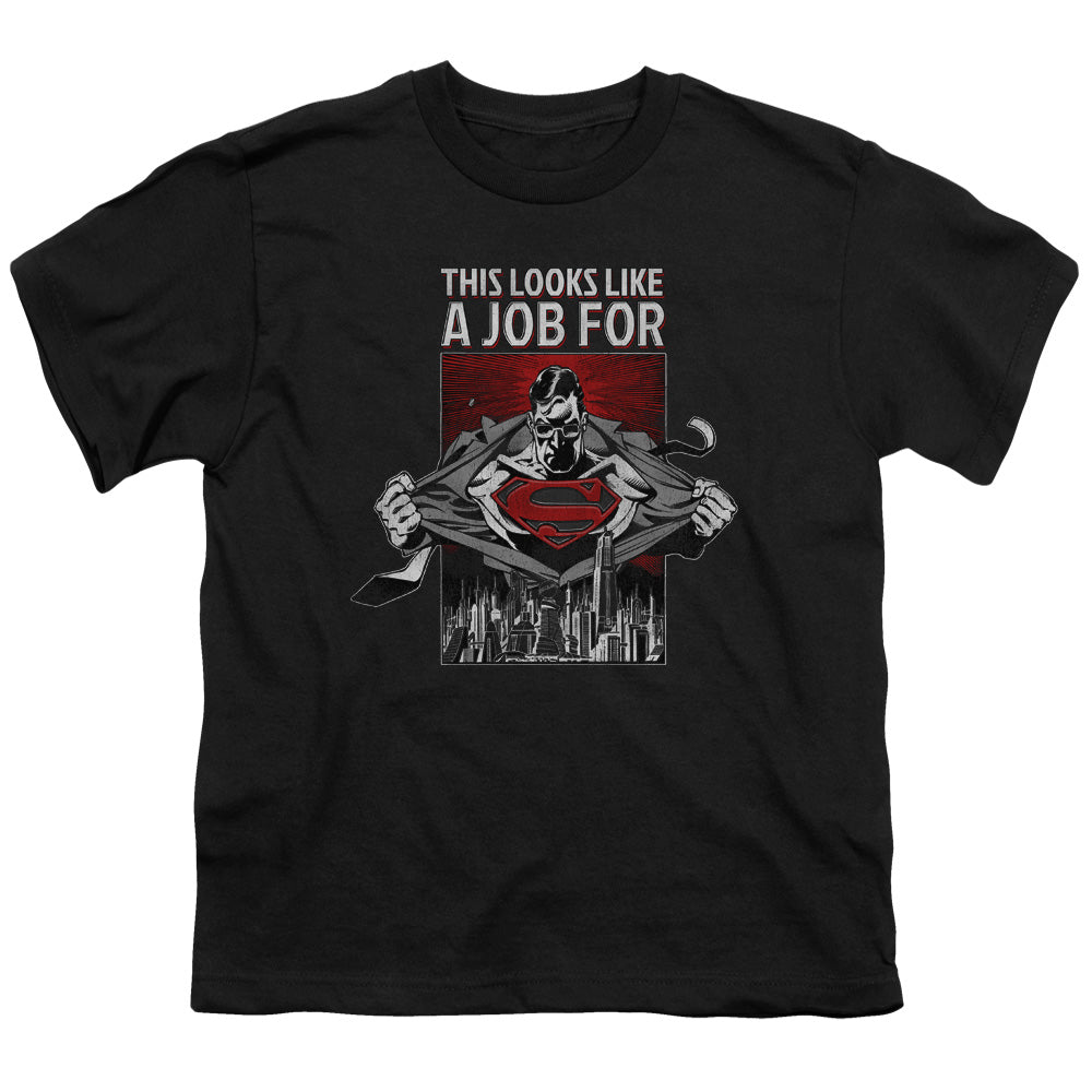 Superman - Watchful Eye - Short Sleeve Youth 18/1 - Black T-shirt