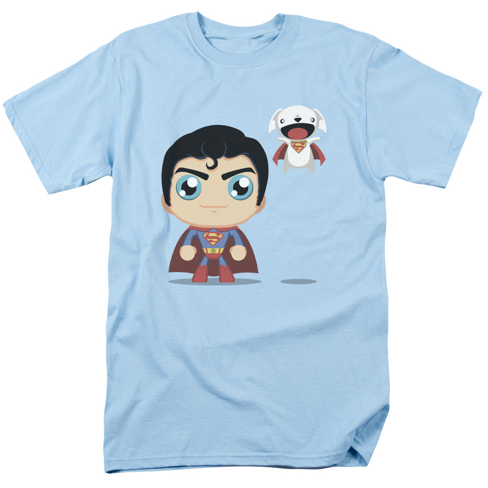 Superman - Cute Superman - Short Sleeve Adult 18/1 - Light Blue T-shirt