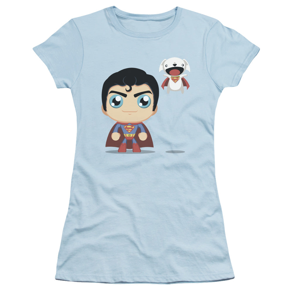 SUPERMAN CUTE SUPERMAN - S/S JUNIOR SHEER - LIGHT BLUE T-Shirt
