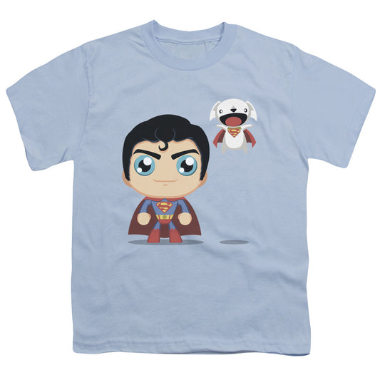 Superman - Cute Superman - Short Sleeve Youth 18/1 - Light Blue T-shirt
