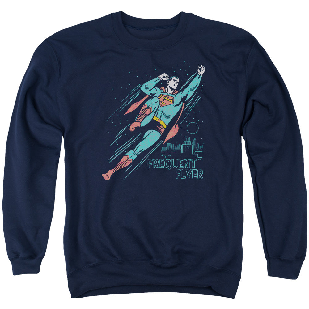 Superman Frequent Flyer - Adult Crewneck Sweatshirt - Navy
