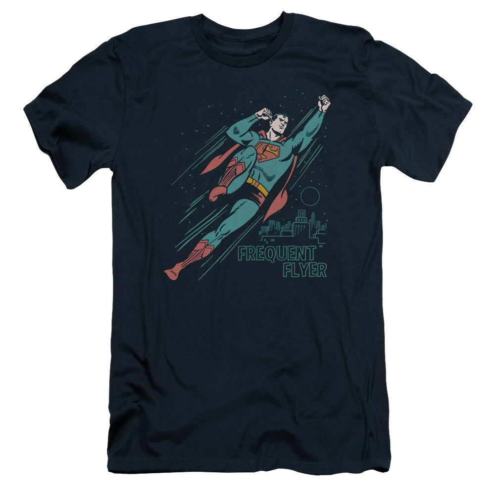 Superman - Frequent Flyer - Short Sleeve Adult 30/1 - Navy T-shirt