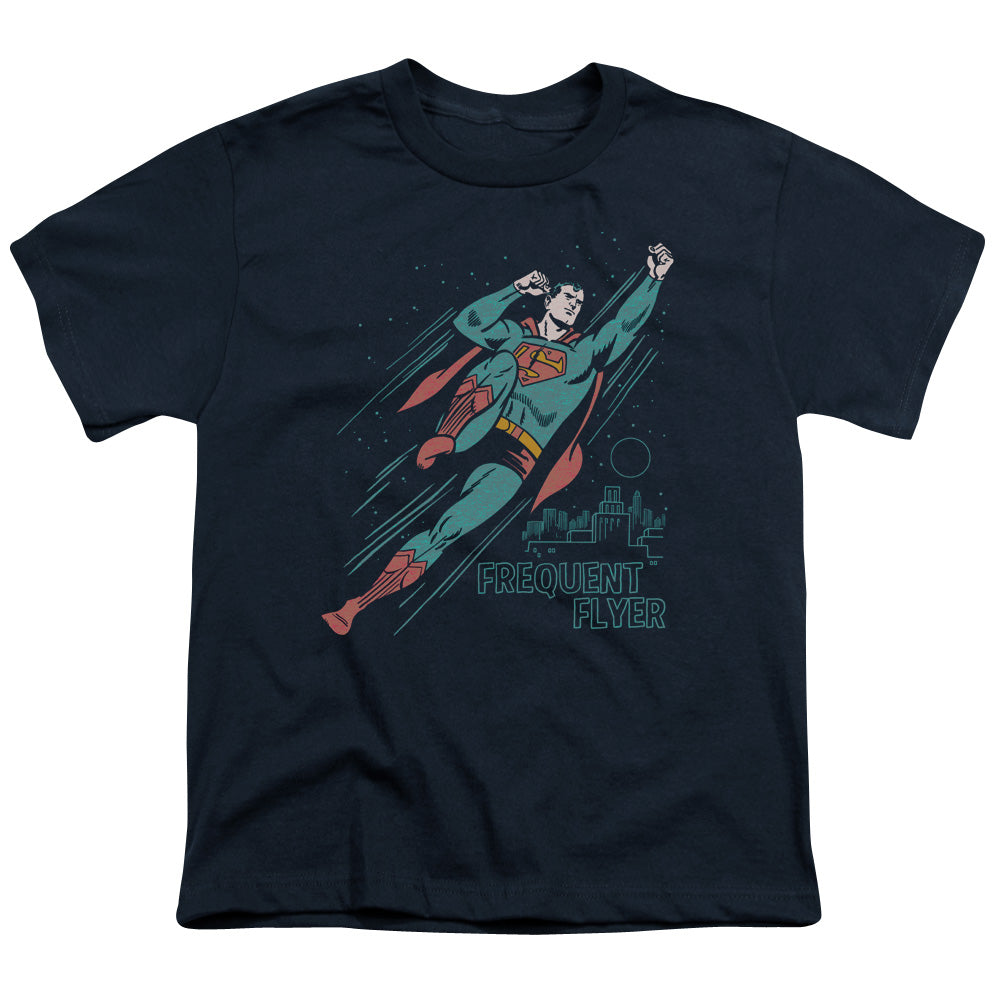 Superman - Frequent Flyer - Short Sleeve Youth 18/1 - Navy T-shirt
