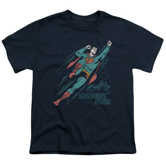 Superman - Frequent Flyer - Short Sleeve Youth 18/1 - Navy T-shirt