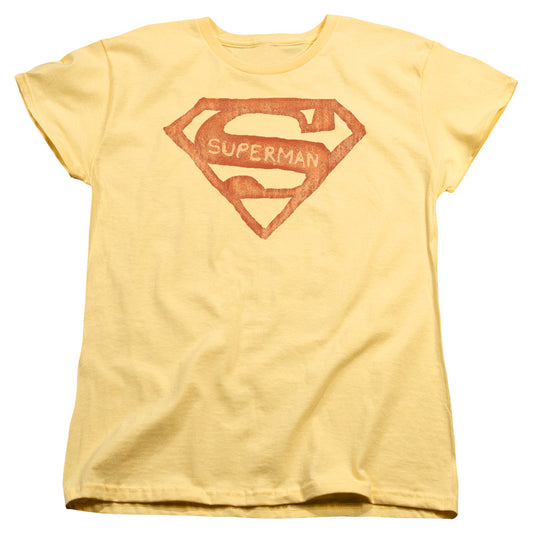 Superman - Roughen Shield - Short Sleeve Womens Tee - Banana T-shirt