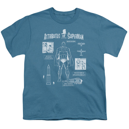 Superman - Super Diagram - Short Sleeve Youth 18/1 - Slate T-shirt