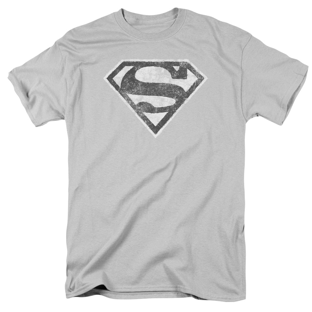 Superman - Grey S - Short Sleeve Adult 18/1 - Silver T-shirt